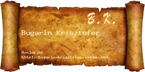 Bugarin Krisztofer névjegykártya