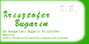 krisztofer bugarin business card